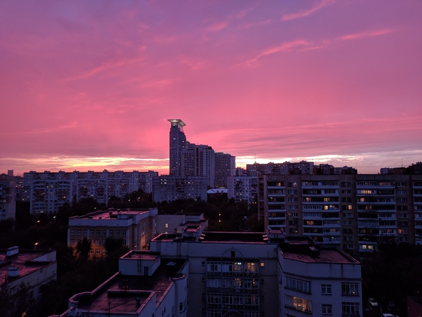 Sunset after rain Moscow oc