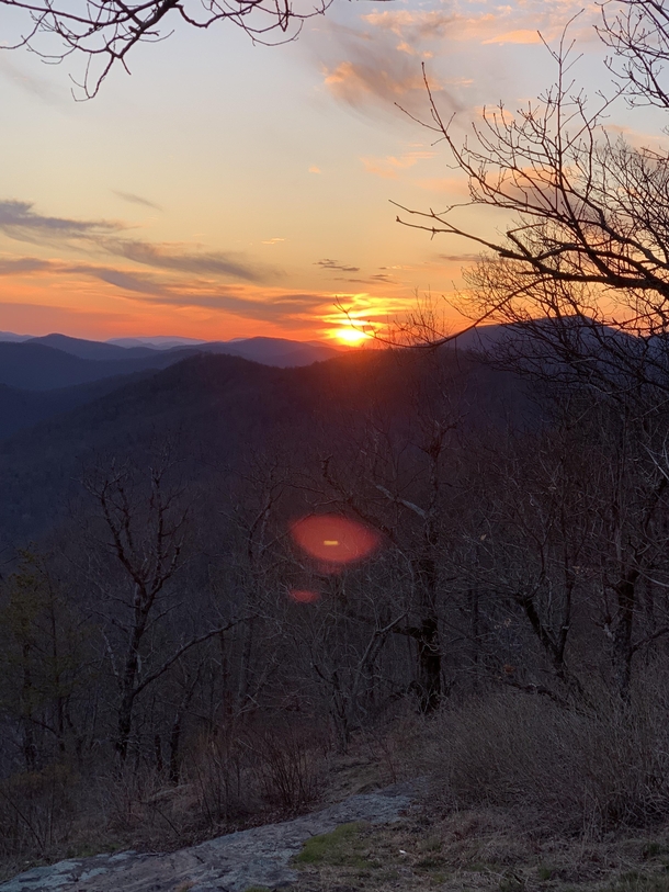 Sunset along the Appalachian Trail in Georgia 
