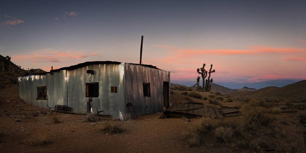 Sunset at an abandoned mining camp Death Valley