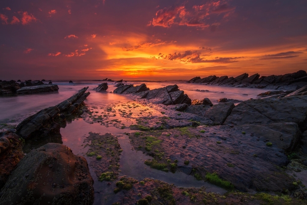 Sunset at Barrika Beach Spain  by Ander Alegria