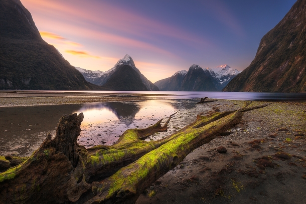 Sunset at Milford Sound in New Zealand  x  by Kieran Stone