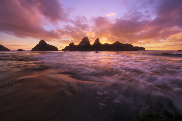 Sunset at Seal Rock Oregon  Instagram JustinMPoe