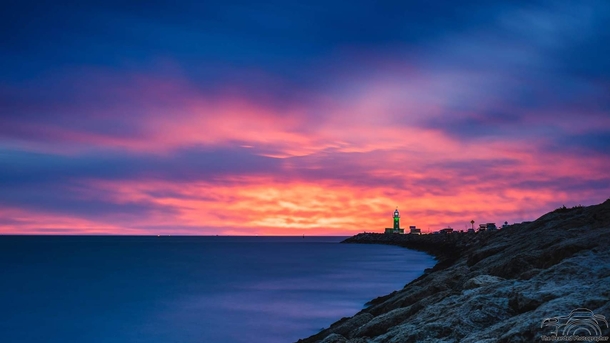 Sunset at South Mole lighthouse - Fremantle Western Australia