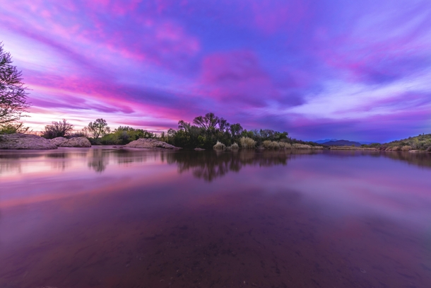 Sunset at the Verde River and Salt River Convergence near Mesa AZ  