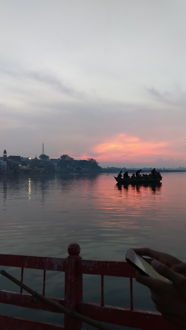 Sunset at Yamuna River India 