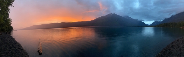 Sunset behind mount Stanton - Glacier National Park Montana 