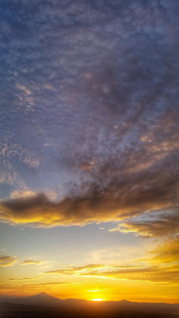 Sunset clouds over Madras Oregon 