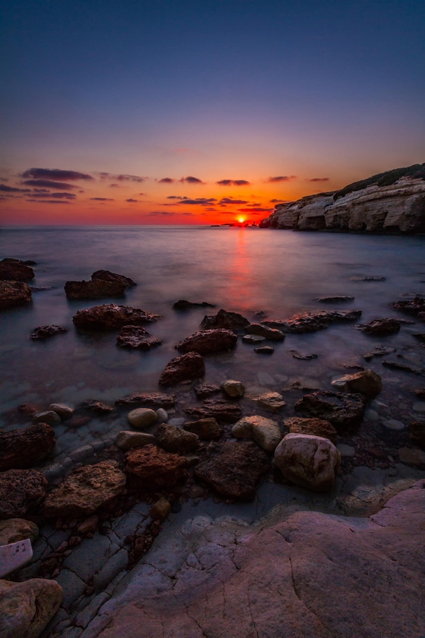 Sunset from Sea Caves Cyprus 