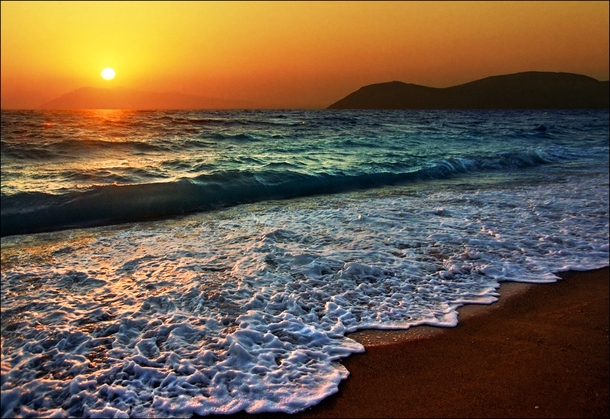 Sunset in a Greek shore  by Katarina Stefanovic