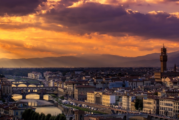 Sunset in Florence Italy 