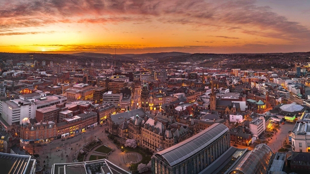 Sunset in Sheffield England 