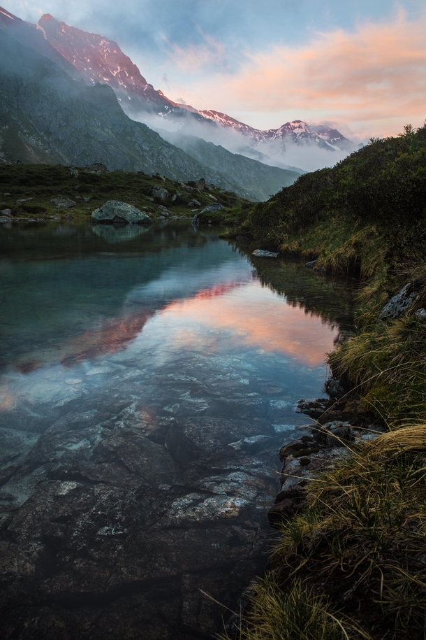 Sunset in Swiss alps 