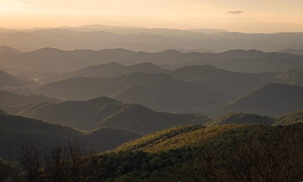 Sunset in the Blue Ridge Mountains of Western North Carolina x