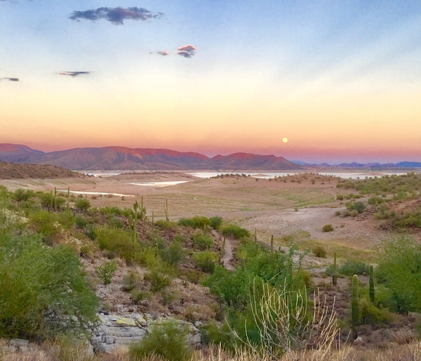 Sunset Moonrise - Lake Pleasant Arizona 