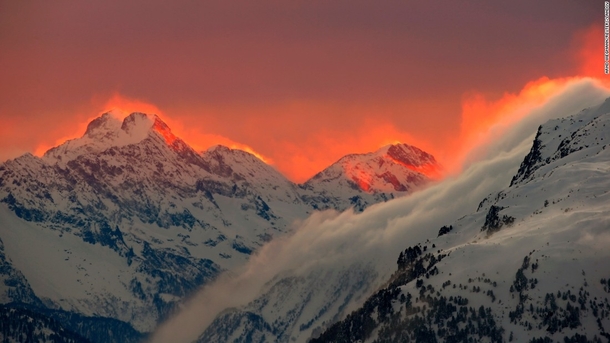 Sunset near St Moritz Switzerland by Arnd Wegmann 
