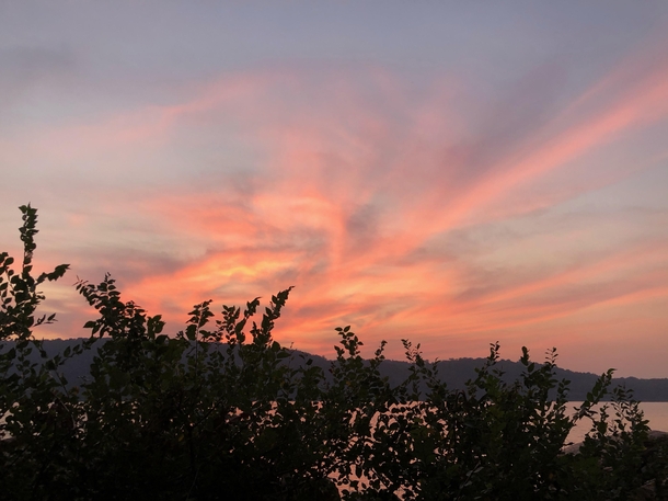 Sunset on Hudson River NY