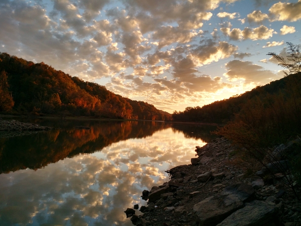 Sunset on Indian Creek in East Tennessee 