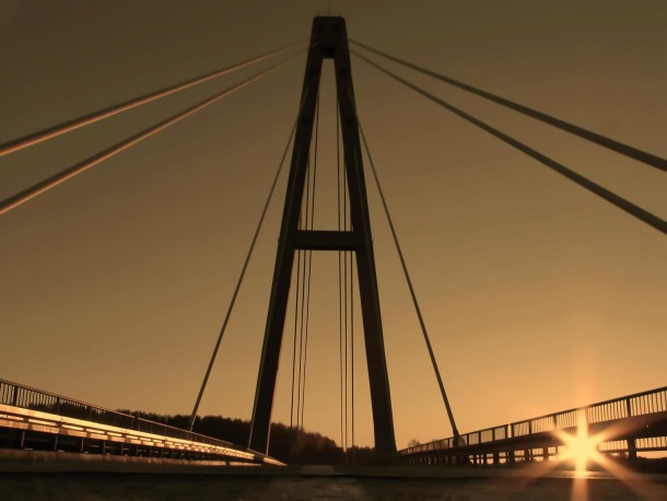 Sunset on the Bridge Ada Serbia 