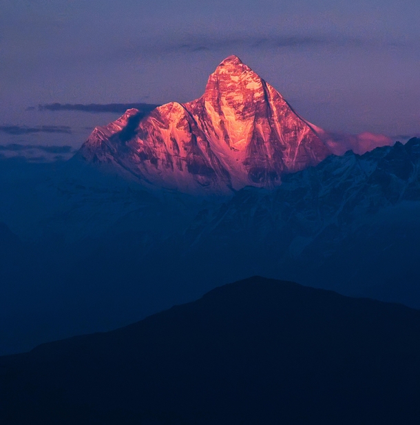 Sunset on the rd tallest mountain in the world Nanda Devi  ft 