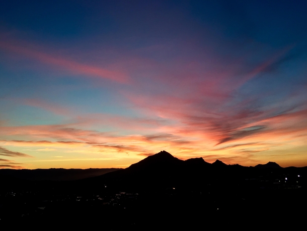 Sunset over Bishops Peak San Luis Obispo CA 