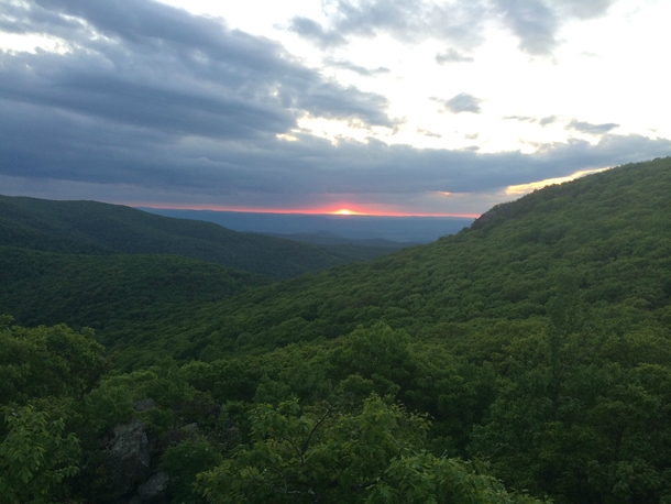 Sunset over Blue Ridge Mountains -- Virginia USA 