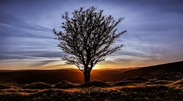 Sunset over Dartmoor England 