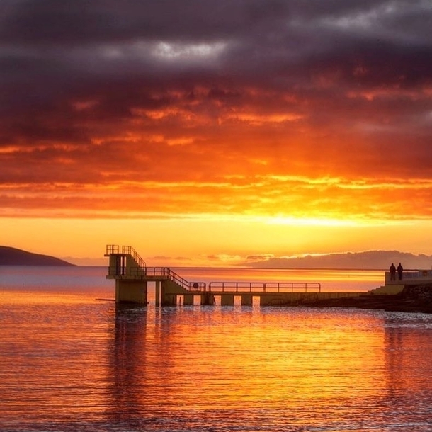 Sunset over Galway Bay at the Blackrock Diving Tower Credit Liam Carroll Photography