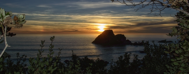 Sunset over Luffenholtz Beach Trinidad Ca 