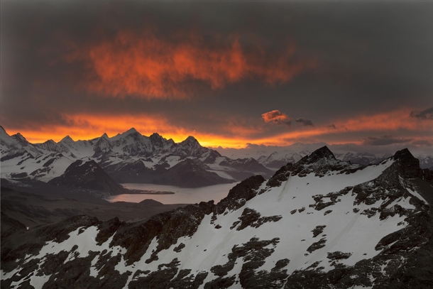 Sunset over Mount Hodges Antarctica 