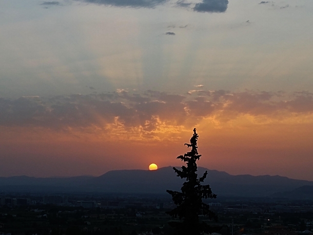 Sunset tonight Granada Spain