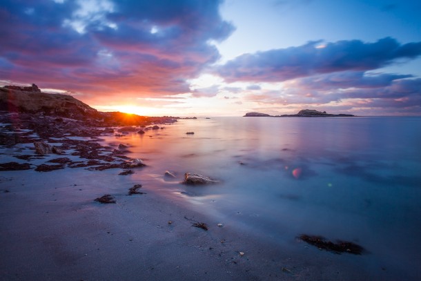 Sunset  Westing beach Unst Shetland UK 