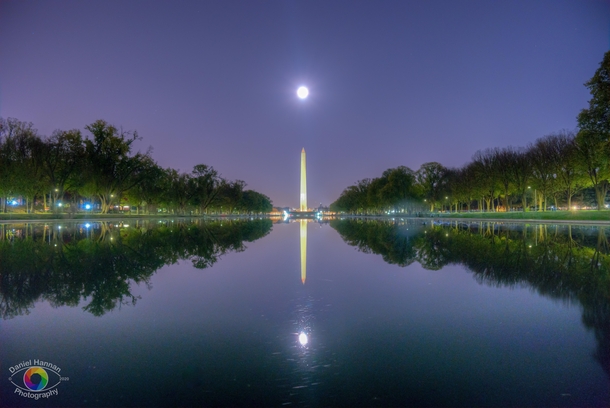 Super Moon over Washington Monument Washington DC