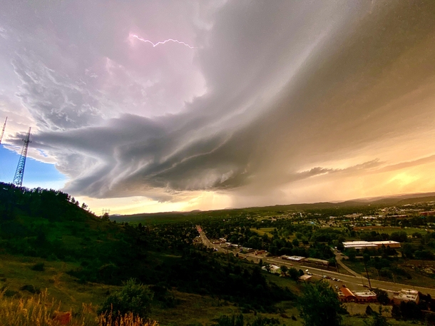 Supercell and cloud to cloud lightning over Rapid City SD