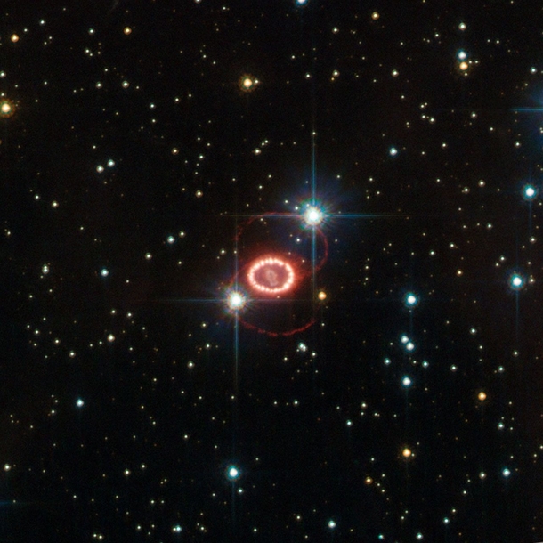 Supernova A amp its mysterious rings discovered February rd  Image Credit ESAHubble NASA 
