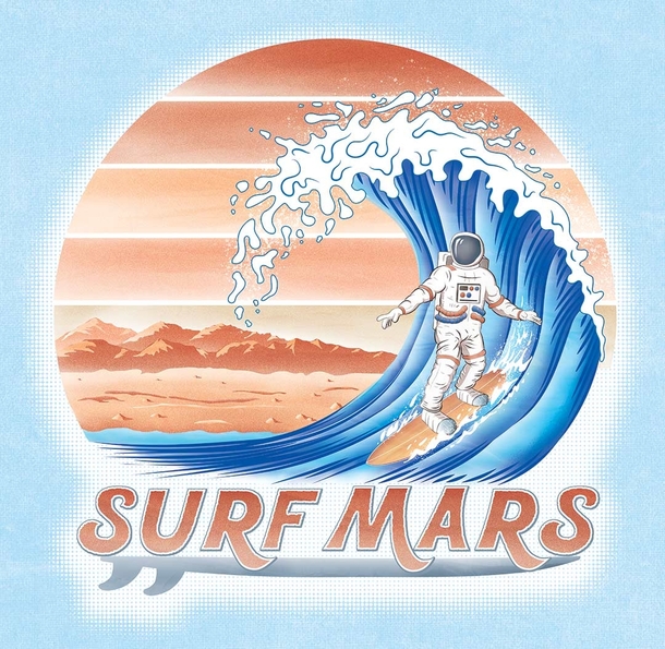 Surf Mars retro design