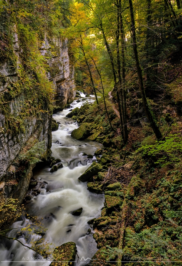 Switzerland has more than The Alps autumn in Areuse gorge The Swiss Jura OC 