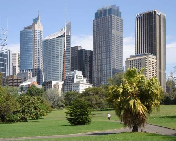 Sydney Australia as seen from the Botanical Gardens 