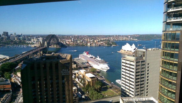 Sydney harbour from an office building 