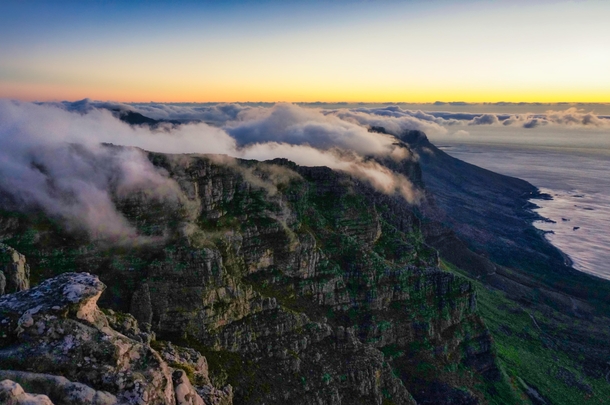Table Mountain South Africa dusk - 