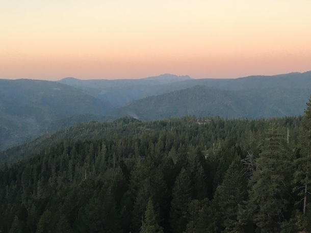 Tahoe National Forest in Northern California Taken from vista point on highway   ft elevation  Im very fortunate to pass by this on my way to work So beautiful - Matty