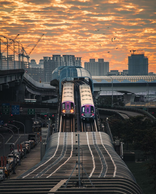 Taipei Metro at sunset