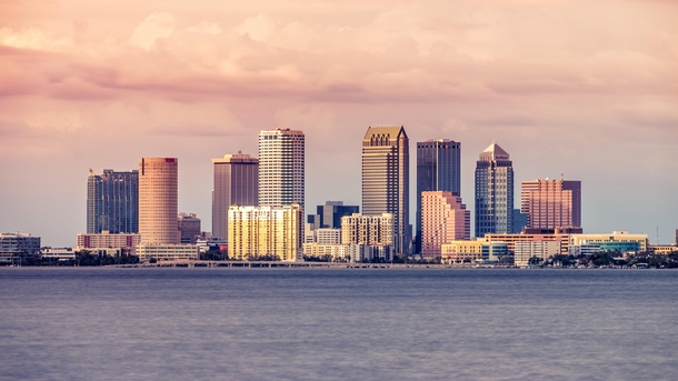 Tampa Bay At Sunset shot yesterday from Ballast Point Pier