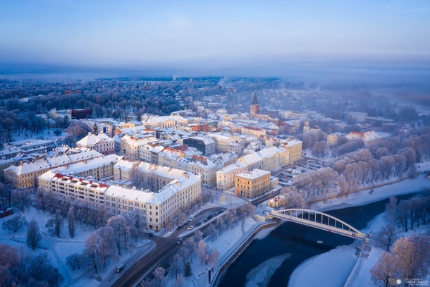Tartu Estonia on a cold winter day 