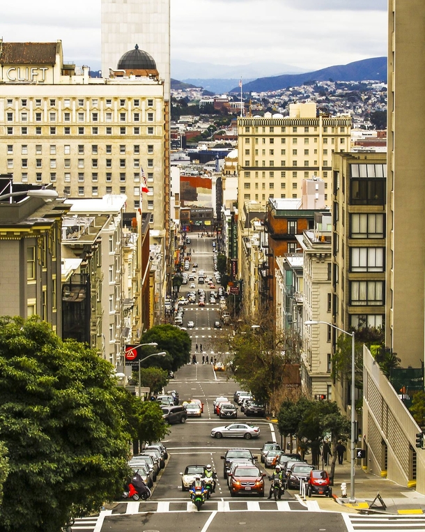 Taylor Street looking south from the top of Nob Hill San Francisco CA 