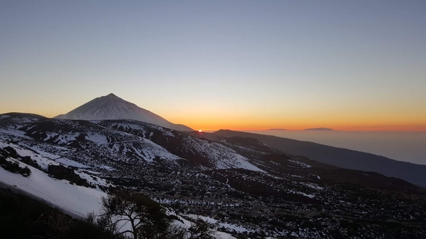 Teide Volcano in Tenerife In the background La Palma Canary Islands 