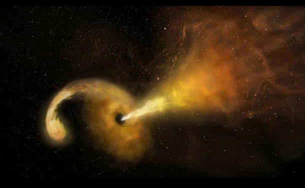 Telescopes Capture Rare Light Flash From A Dying Star Being Ripped Apart By Black Hole Link in the comments 