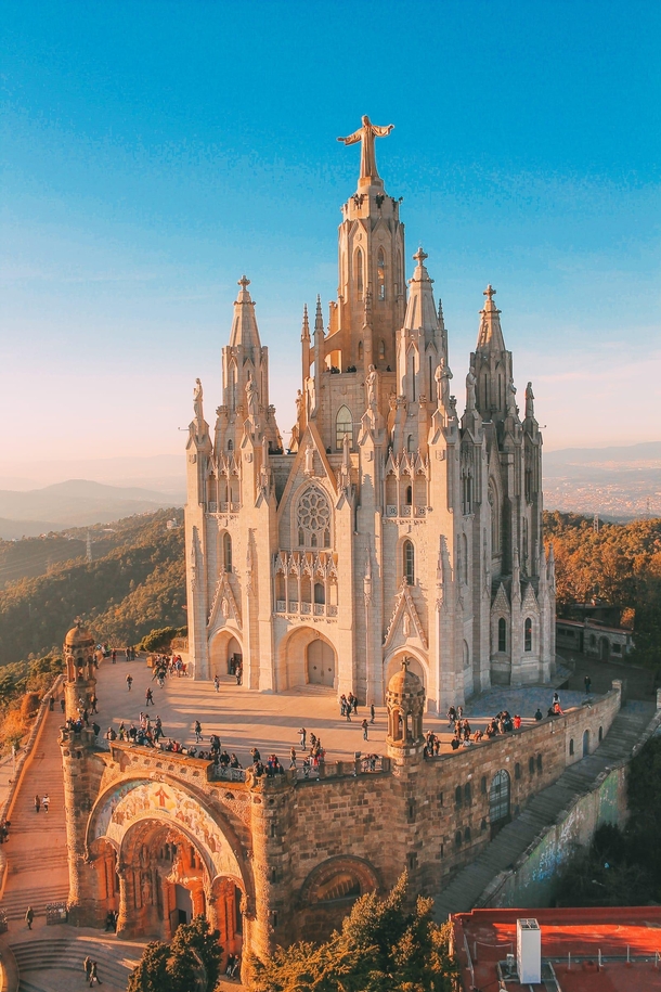 Temple of the Sacred Heart of Jesus in Barcelona Spain