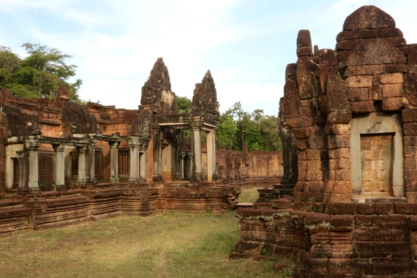 Temple Ruins Angkor Park Cambodia 