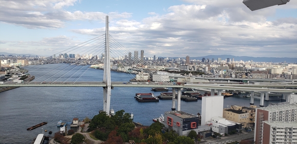 Tenpozan Bridge over the Aji River Osaka 