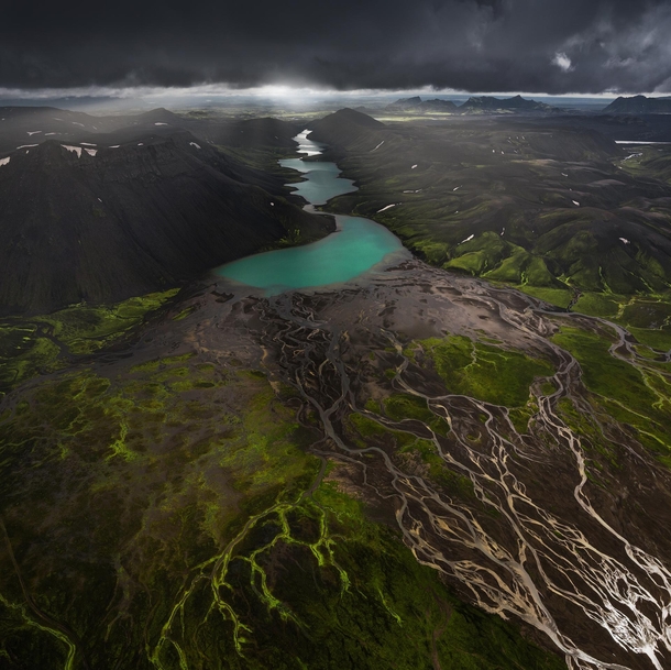 Tentacles of Iceland shot from a plane x
